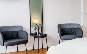 Ein Sitzbereich in der Unterkunft janu-homes - 3 Zimmer Apartment - 7 Betten, Lahnblick vom Rheinberg