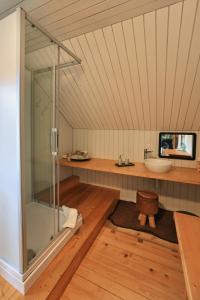 Koupelna v ubytování B&B Langenberg