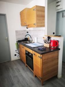 Η κουζίνα ή μικρή κουζίνα στο Cosy & calme, centre-ville +23 φωτογραφίες