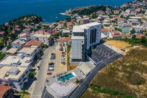 an aerial view of a city with a building at Eagles Locus Apartments in Ulcinj