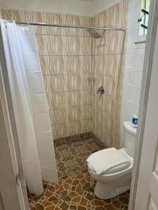 MulifanuaTransit Motel的带卫生间和淋浴的浴室 更多37张照片