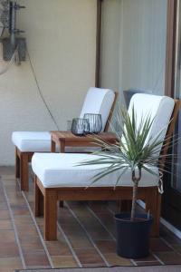 Posezení v ubytování Ferienwohnung Waldblick Dahn