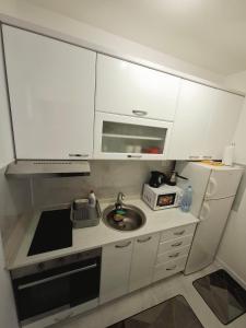 Köök või kööginurk majutusasutuses GOLD APARTMANI