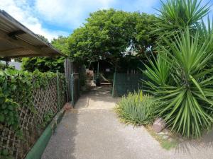 a garden with a fence and some plants at Island Relax Retreat in Willemstad