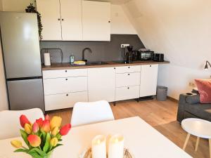 Kuchyň nebo kuchyňský kout v ubytování B5 Urlaubsmagie Gemütliche Wohnung inmitten der Sächsischen Schweiz