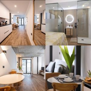 a collage of photos of a kitchen and a living room at Casa SanPau, Cochera Opcional, Centro de Granada in Granada