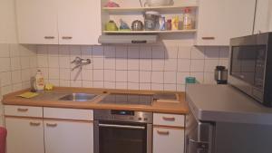 a kitchen with a sink and a stove top oven at Ferien- & Monteurwohnungen in Herbrechtingen +9 photos