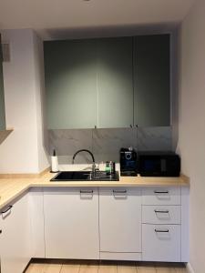 Kuchyňa alebo kuchynka v ubytovaní Apartamenty Akademicka przy Onkologii 2 + 2 fotografie