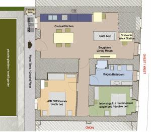 The floor plan of Cascina in Alto Piemonte / Piedmont countryhouse
