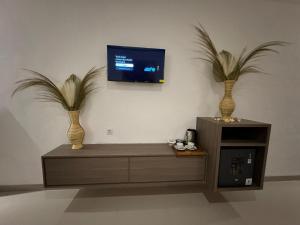 TV a/nebo společenská místnost v ubytování Kelingking Parama Resort