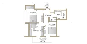 Plan piętra w obiekcie Appartements Sonnrain