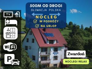 kolaż zdjęć domu ze słowami księżyc od diesel i s w obiekcie Noclegi Relax w Zwardoniu