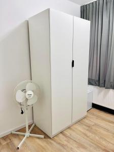 Postel nebo postele na pokoji v ubytování Zimmervermietung Rochlitz