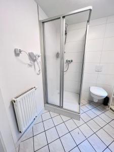 Koupelna v ubytování Zimmervermietung Rochlitz
