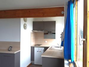 a small kitchen with a sink and a refrigerator at Appartement 4 pers, 1 chambre, proche pistes, ascenseur, balcon - FR-1-411-949 in Bourg-Saint-Maurice