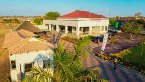an aerial view of a house with a red roof at Mercy Boutique Hotel in Thohoyandou