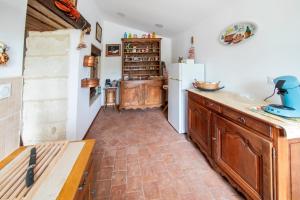 una cucina con bancone e frigorifero di Laureanna - Maison avec jardin de 1000 m2 a Descartes Altre 4 foto