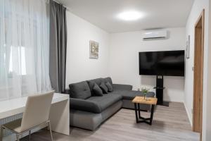 Televízia a/alebo spoločenská miestnosť v ubytovaní Apartmány LAGUNA