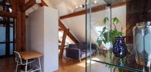 Posezení v ubytování Exklusive Penthouse Wohnung, nahe zur Schweiz DA VINCI