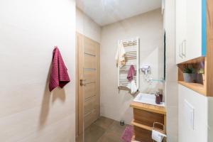 a bathroom with a sink and a mirror at Luxury Cozy Apartments at Adora Park in Arad +55 photos