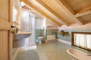 a bathroom with a sink and a toilet at Agriturismo Malga Riondera in Ala