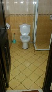 a bathroom with a toilet and a shower stall at T & H Vacation Condo @Marina Court in Kota Kinabalu