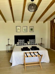 a bedroom with a large bed in a room at Vivez cet instant in Le Gosier