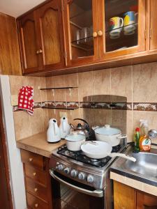 Kuchyň nebo kuchyňský kout v ubytování Departamento en el Centro - Puno