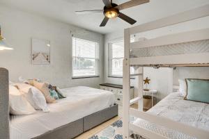 a bedroom with a bunk bed and a loft at Wildwood Crest Retreat Walk to Beach and Boardwalk! in Wildwood Crest