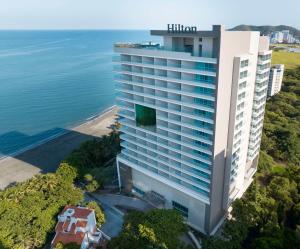 an aerial view of the hilton hotel on the beach at Hilton Santa Marta in Santa Marta