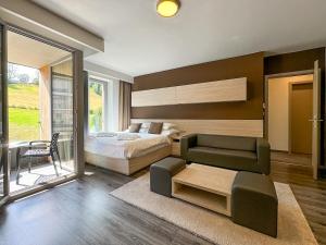 Postel nebo postele na pokoji v ubytování Apartmán Pec