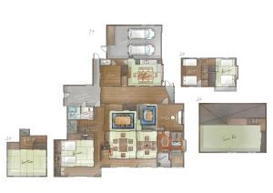 Půdorys ubytování 倉敷の宿Retreat KOBAYASHI 1棟貸切 1日1組限定 11LLDDK 520平米 102年前の伝説の建物 瀬戸内芸術祭2025 直島 美観地区 最大10名 駐車場3台 ベッド8台