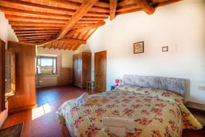 een slaapkamer met een groot bed in een kamer bij Chianti House in Gaiole in Chianti +26 foto's