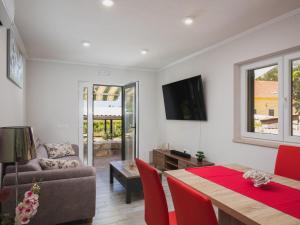 Μια τηλεόραση ή/και κέντρο ψυχαγωγίας στο Apartment Pod Nespolom - One Bedroom Apartment with Terrace