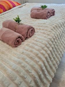 Ένα ή περισσότερα κρεβάτια σε δωμάτιο στο Apartmán Horný Smokovec