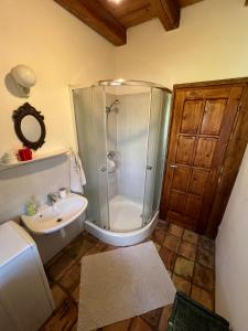 Koupelna v ubytování Erdőszéli Parasztház Kékkút + 49 fotografií