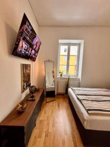 Postel nebo postele na pokoji v ubytování Helles Apartment im Zentrum