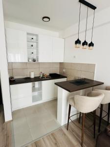 Kuchyň nebo kuchyňský kout v ubytování Aqua apartman 45-2