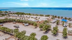 an aerial view of a park with trees and the ocean at Tasman Holiday Parks - Denham Seaside in Denham
