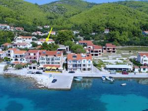 an aerial view of a town with boats in the water at Apartments K & N -One Bedroom Apartment in Prizba
