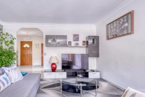 TV a/nebo společenská místnost v ubytování Le Bonheur d'Accueillir - Apt de 120 m2 avec jardin