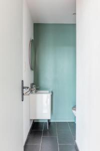 bagno con lavandino e specchio di Bel appartement F2 42 m2 a Ivry-sur-Seine