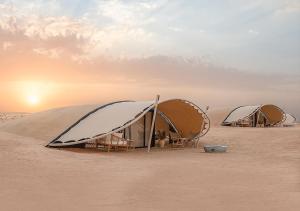 due tende nella sabbia nel deserto di The Nest by Sonara a Dubai