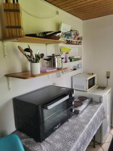 Dapur atau dapur kecil di Astrup vig Spa og Sauna