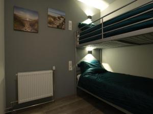 sypialnia z łóżkiem piętrowym i drabiną w obiekcie Holiday apartment Lavender w mieście Sint Maartensvlotbrug