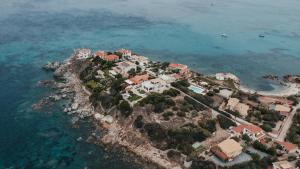 an aerial view of a small island in the ocean at Casa Gioia in Maracalagonis