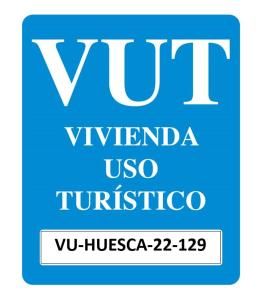 a blue rectangle with the text vinifera uso turico at Alameda in Jaca