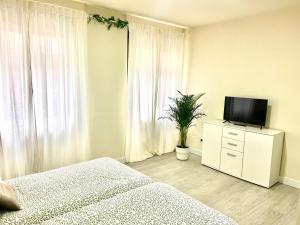 a bedroom with a bed and a tv on a dresser at Oviedo centro in Oviedo
