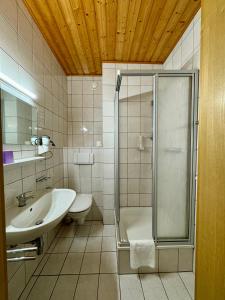 Koupelna v ubytování Hotel die Traube