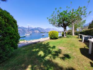 un parc avec vue sur une étendue d'eau dans l'établissement La Vista Val di Sogno Malcesine, à Assenza di Brenzone 2 autres photos